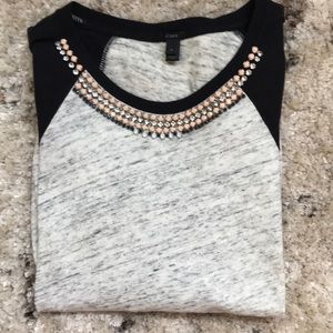 J. Crew Jeweled Baseball Tee